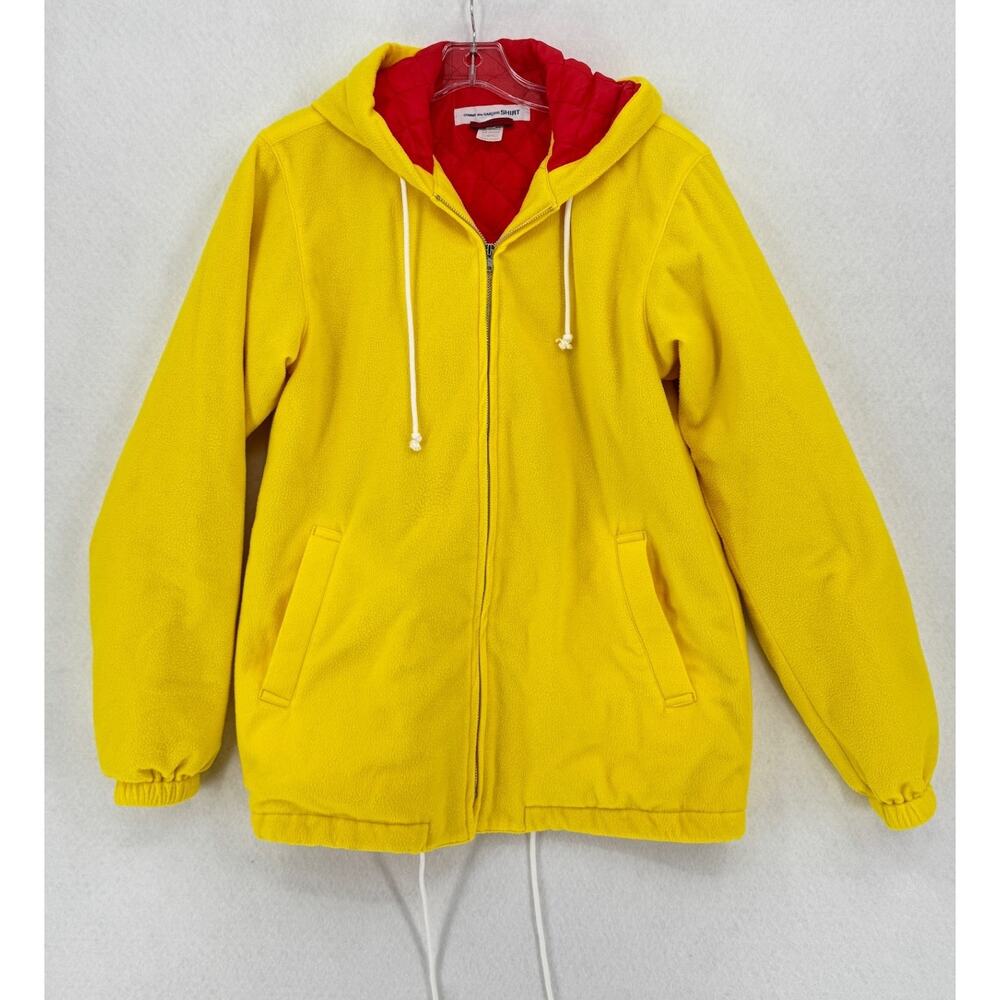 Comme Des Garçons x Ikram Mens Yellow Fleece Full Zip Hooded Quilted Jacket Sz M